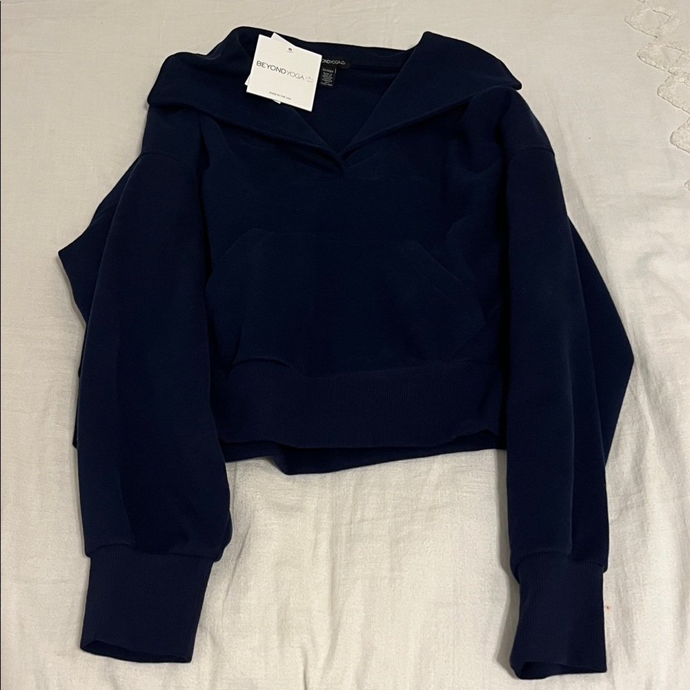 Beyond Yoga Funnel Neck Sweater NWT Size XS Navy Blue